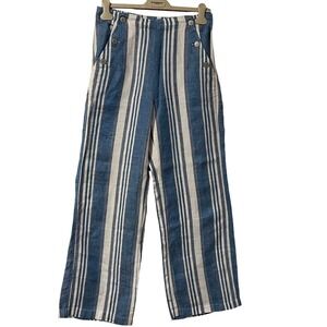 Jones New York Jones & Co Blue White Striped Linen Sailor Pants Womens Medium